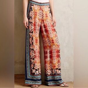 Anthropologie Ranna Gill Airy Samaire Wide Leg Pants Size 4 Women Multicolor